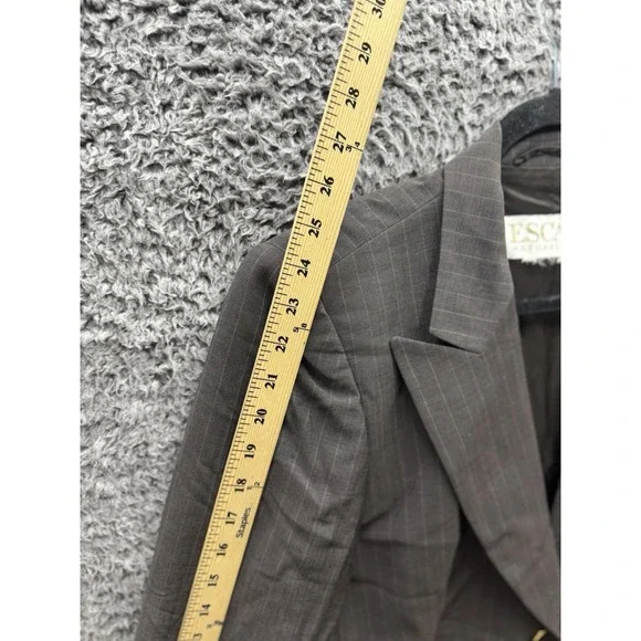 Escada Margaretha Ley Vintage Gray 90's Pinstripe Blazer Oversize L/XL‎
